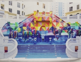 Colourful Horses on aluminium composite panel