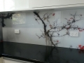 Digitally Printed Cherry Blossom Splashback by Graphic Glass Services Qld