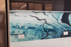 Aqua Marble Digital Printed Glass Splashback by Graphic Glass Services