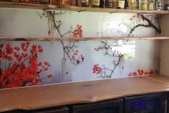 Foggy Japanese Maple Digital Printed Glass Splashback by Graphic Glass Services