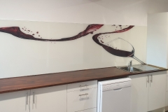 Glass Digital Printed Splashback - Red Wine Splash