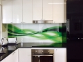 Bright Green and Black Abstract Printed Splashback by Graphic Glass Services Qld