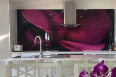 Digital Printed Glass Splashback Purple Tulip