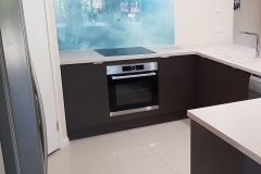 Aqua Dandelion Digital Print on Glass Splashback by Graphic Glass Services