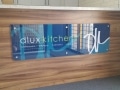 DLUX Kitchens counter sign by Graphic Glass Services Qld