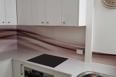 Glass Splashback - Brown Wave Pattern