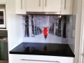 Digitally Printed Girl in Snow Glass Splashback by Graphic Glass Services Qld