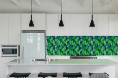 Digital Printed Glass Splashback Leaf Pattern