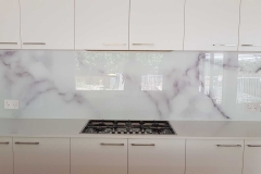 Marble Pattern Digital Printed Glass Splashback by Graphic Glass Services