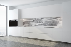 Granite Stone Printed Image Glass Splashback