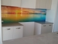 Digitally Printed Rainbow Sunset Splashback by Graphic Glass Services Qld.