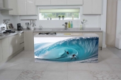 Surf's Up Digital Print on Glass Splashback by Graphic Glass Services