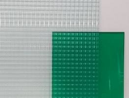 Green Laminated Reeded Glass by Graphic Glass Services