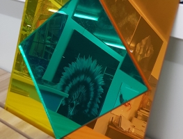 Coloured Eva Interlayer Laminated Mirror by Graphic Glass Services