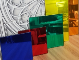 Coloured  Laminated Mirror by Graphic Glass Services