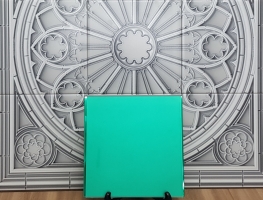 Acid Etched Green Eva Laminated Mirror by Graphic Glass Services