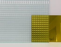 Gold-Laminated-Reeded-Glass  Graphic Glass Services