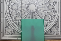 Acid Etched Coloured Laminated Glass by Graphic Glass Services