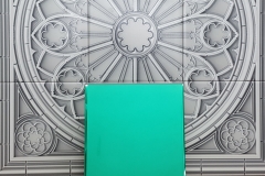 Acid Etched Green Eva Laminated Mirror by Graphic Glass Services