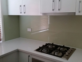 Colour Match Colourback Glass Kitchen Splashback by Graphic Glass Services Qld