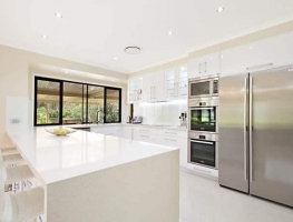 White Colour backed Glass Kitchen Splasback by Graphic Glass Services Qld