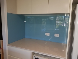 Graphic Glass Services Qld Lagoon Blue on Low Iron Toughened Glass