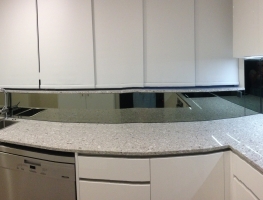 Smokey Grey Toughened Mirrored Splashback Glass