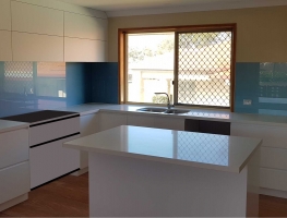 Graphic Glass Shimmer Blue Glass Toughened Splashback