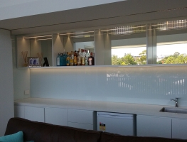 Colour Back Bar Splashback by Graphic Glass Services Qld