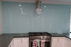 Glass Splashback to ceiling height by Graphic Glass Services Qld