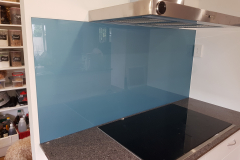 Graphic Glass Shimmer Blue Glass Splashback