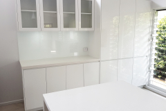 White Toughened Glass Splashback by Graphic Glass Services