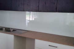 White Colourback Glass Splashback by Graphic Glass Services Qld