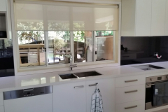 Black Colourback Glass Splashback by Graphic Glass Services Qld