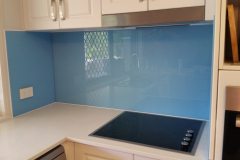 Blue Colourback Glass Splashback by Graphic Glass Services Qld