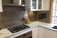 Bronze Metallic Colourback Splashback by Graphic Glasss Services