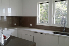 Glass Splashback in Bronze Metallic by Graphic Glass Services Qld