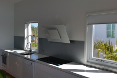 Colourbacked Glass Splashback in Coarse Silver by Graphic Glass Services