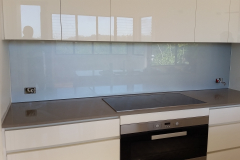 Colourback Glass Splashback in Coarse Silver by Graphic Glass Services Qld