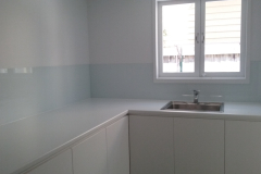 Colour Backed Glass Splashback by Graphic Glass Services Qld