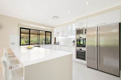 White Colour backed Glass Kitchen Splasback by Graphic Glass Services Qld