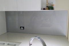 Dulux Metal White Glass Splashback by Graphic Glass Services Qld