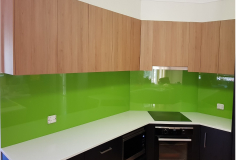 Glass Coloured Splashback in La La Lime by Graphic Glass Services