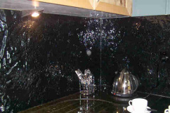 Black Patterned Glass Splashback by Graphic Glass Services Qld