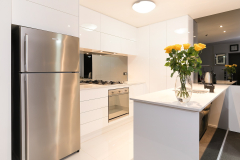 Grey Toughened Mirror Kitchen Splashback by Graphic Glass Services Qld