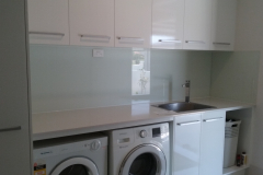 Laundry Splashback in #102 White on Float by Graphic Glass Services Qld