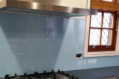 Light Blue Super Sparkle Colourback Glass Splashback by Graphic Glass Services Qld