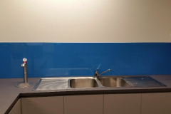 Colourback Glass Splashback in Ocean Blue by Graphic Glass Services Qld