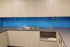 Colourback Glass Splashback in Ocean Blue by Graphic Glass Services Qld