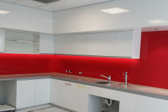 Puma Energy Red Colourback Glass Splashbacks by Graphic Glass Services Qld